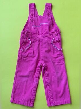Vintage 90Kids Pink Overalls - Unbranded Girls' Cotton Dungarees